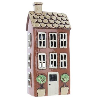 Tall House With Double Tree Feature Red Brick Village Pottery